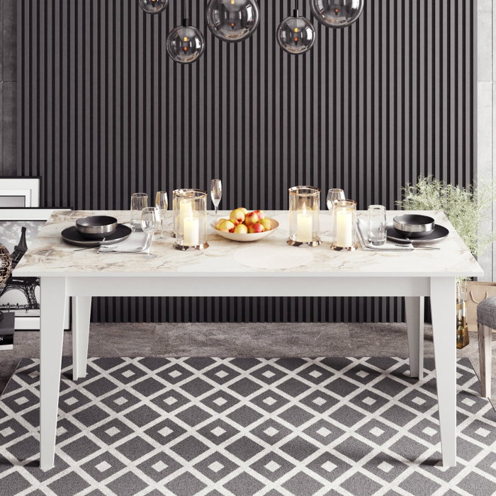 Hanah Home Mesa de Comedor Polka - White Hanah Home Mesa de Comedor Polka - White